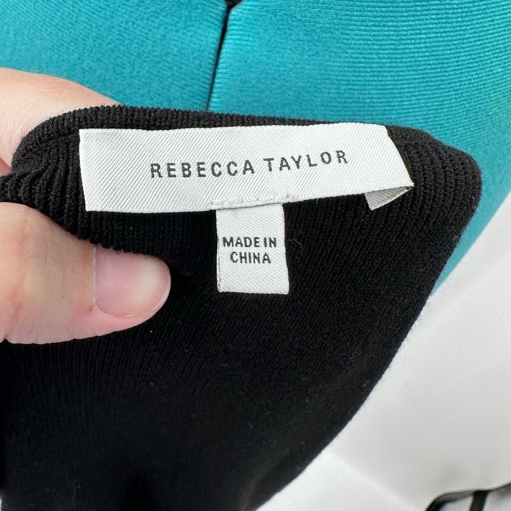 Rebecca Taylor Ribbed Knit Stretch Knotted Beaded Back Column Bodycon Dress NWOT - Picture 7 of 11